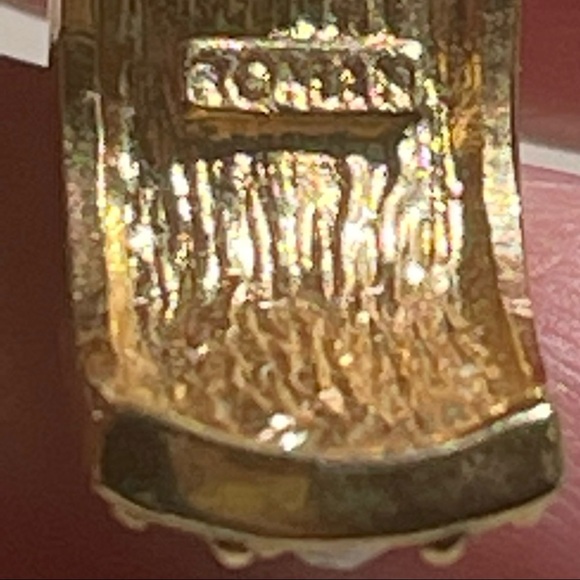 Vintage Roman Gold Tone And Crystal Earrings - Picture 14 of 14